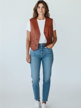 Paul Louis Inc Vintage 90’s Leather Vest Size Small